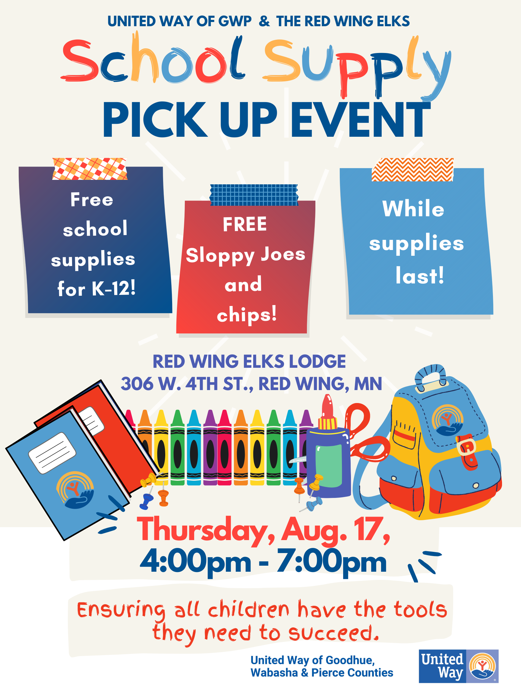School Supply Drive Pick Up Event