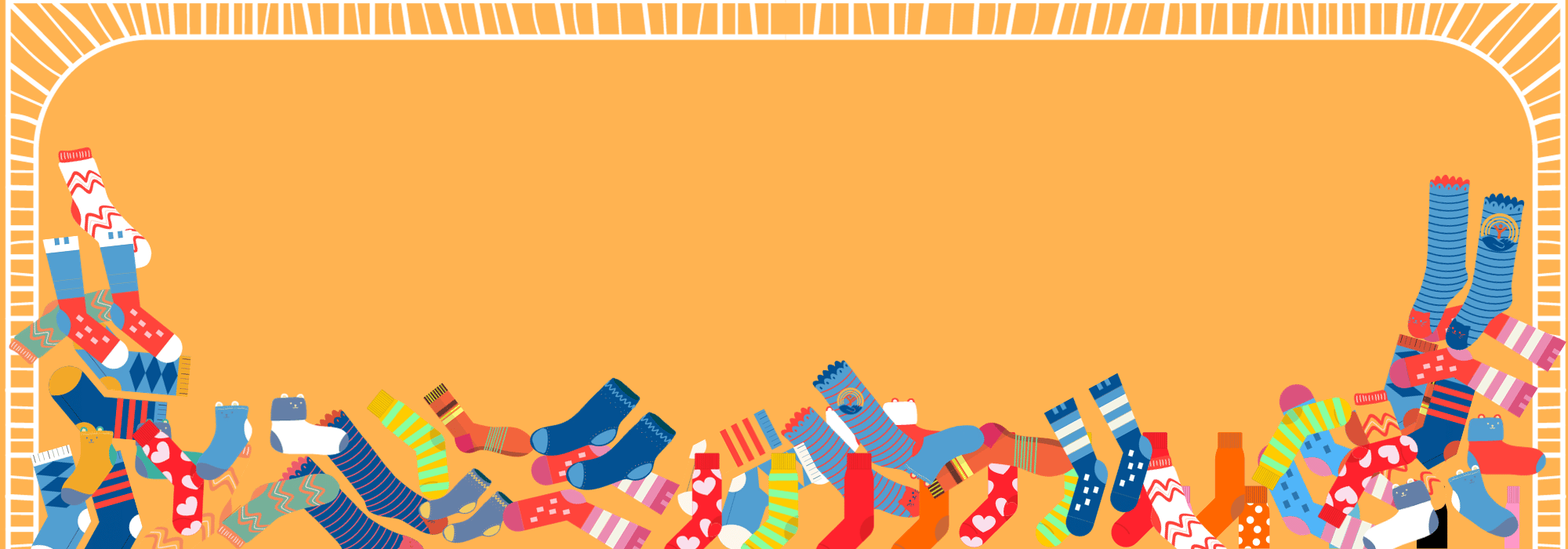 Image of many colorful pairs of socks piled up.